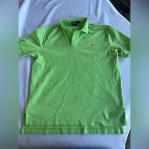Vintage Polo by Ralph Lauren Green with Pink Polo Mens Shirt Size Large